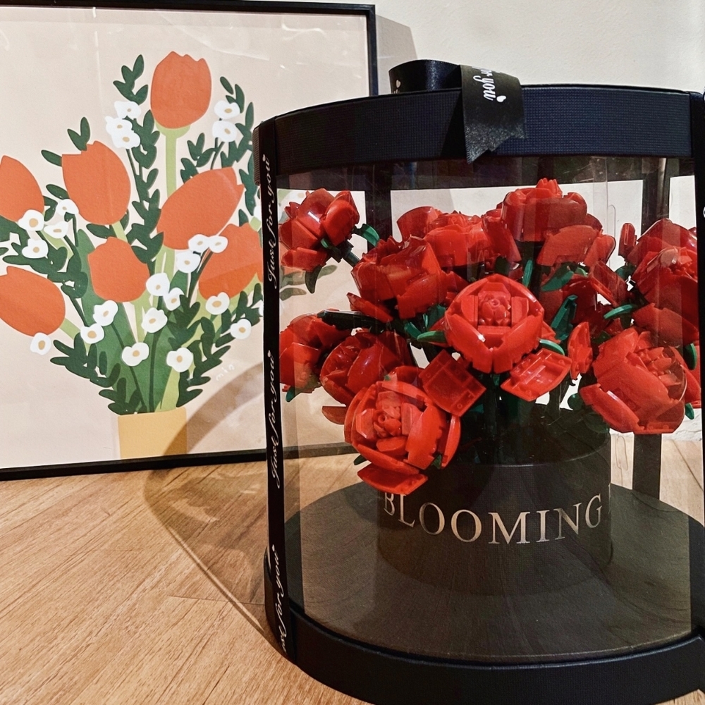 Building Blocks Bunch Of Rose For Valentines, Spe… - image 1